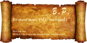 Braverman Pénelopé névjegykártya